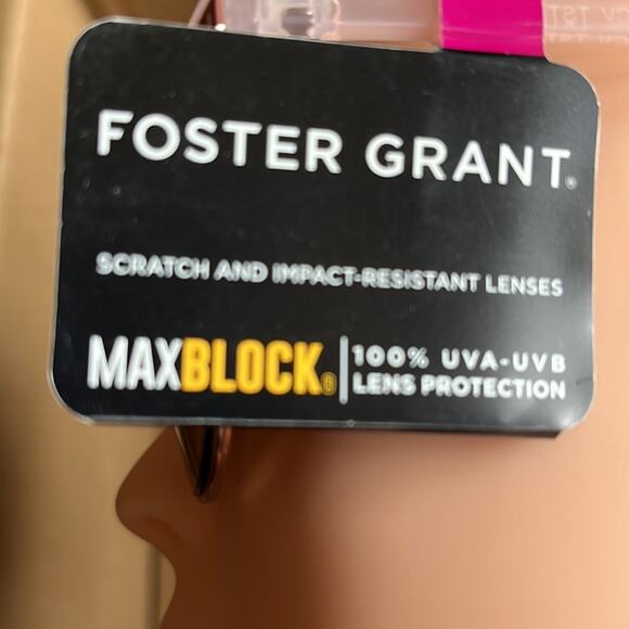 Foster Grant MaxBlock Round Sunglasses Gold Clear - Picture 5 of 7